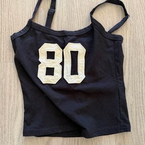 Edikted Black Tank Top with Cream Detailing